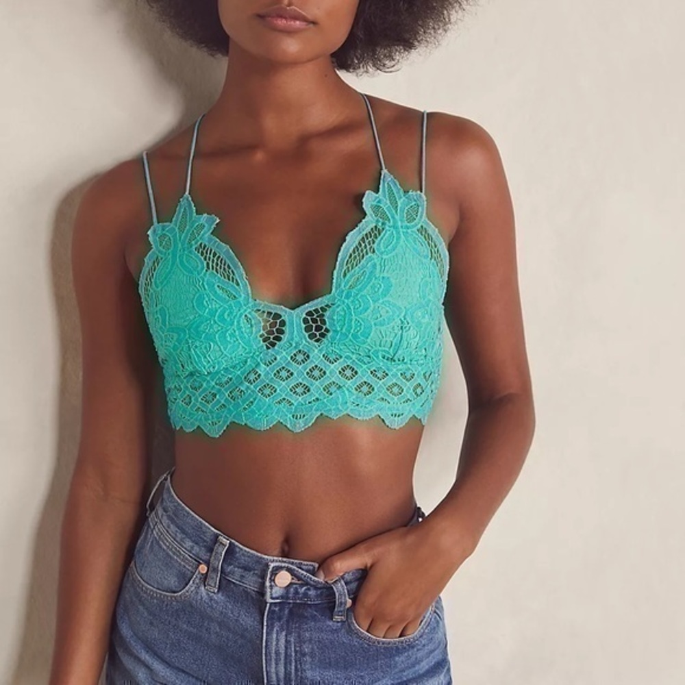 Free People One Adella Bralette NWOT (bright aqua)